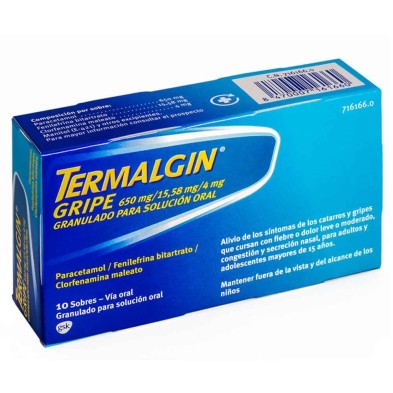 TERMALGIN GRIPE 650 MG/15,58 MG/4 MG 10 SOBRES
