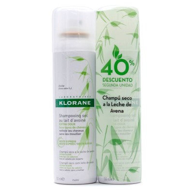 DUPLO KLORANE CHAMPÚ SECO AVENA 2X150 ML