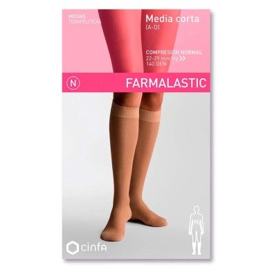 Farmalastic Media Corta Compresión Normal Negra Reina Plus