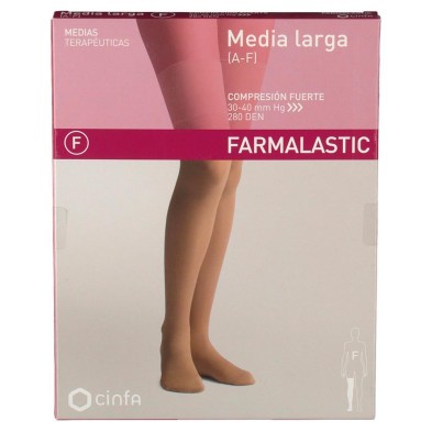Farmalastic Media Larga Compresión Fuerte Beige Mediana