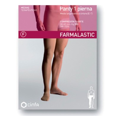 Farmalastic Panty Compresión Fuerte Pierna Derecha Beige Grande