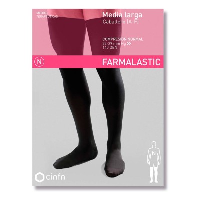 Farmalastic Media Larga Compresión Normal Caballero Negra Extra Grande