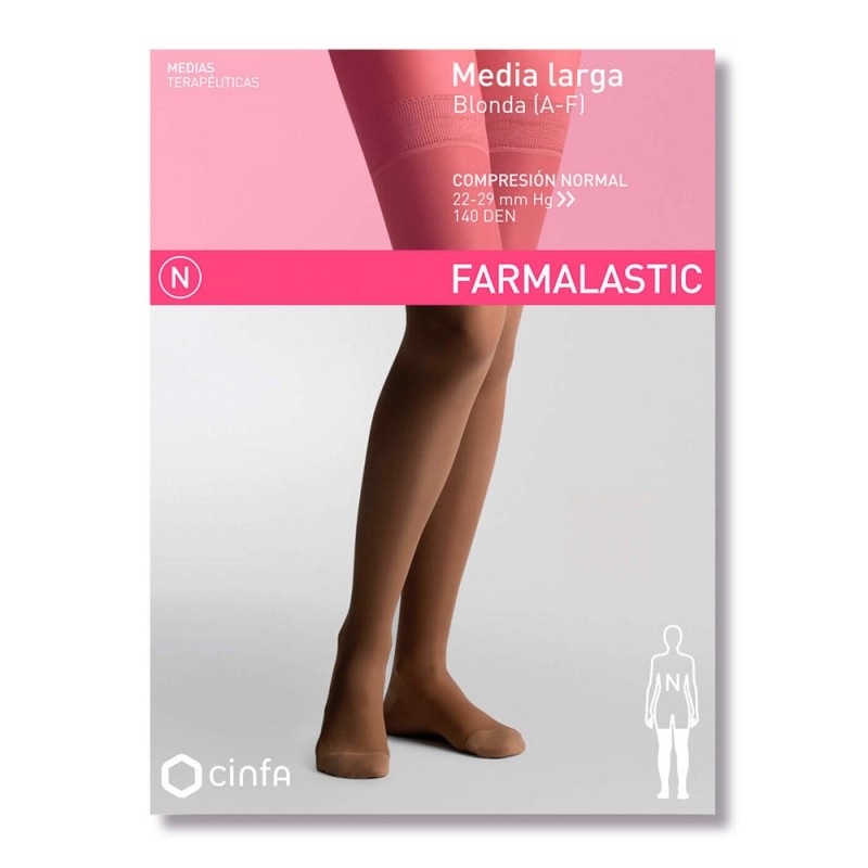 Farmalastic Media Larga Compresión Normal Blonda Negra Reina Plus