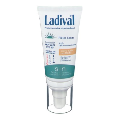 LADIVAL PIELES SECAS CREMA FLUIDA CON COLOR SPF50+ 50 ML