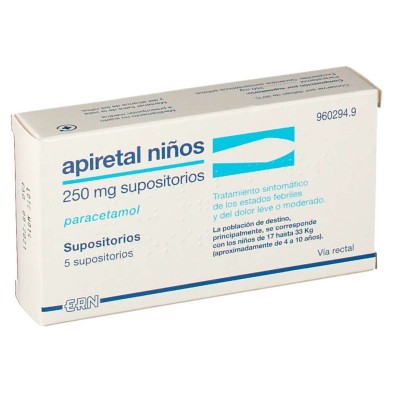Apiretal Niños 250 MG 5 Supositorios