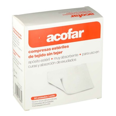 Acofar Compresas Estériles De Tejido Sin Tejer 10CMx10CM 50 U