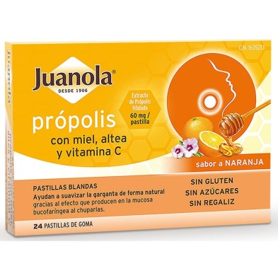 JUANOLA PROPOLIS CON MIEL, ALTEA Y VITAMINA C 24X60 MG