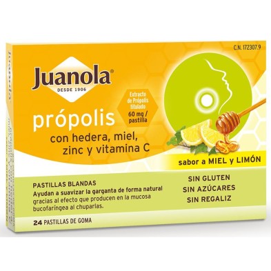 JUANOLA PROPOLIS CON HEREDA, MIEL, ZINC Y VITAMINA C 24X60 MG