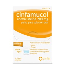 Cinfamucol Acetilcisteina 200 MG 20 Sobres en Polvo