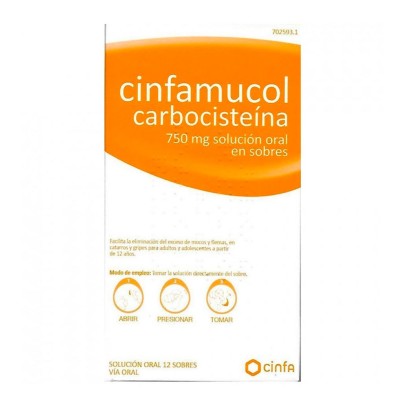 Cinfamucol Carbocisteina 750 MG 12 Sobres Solución Oral 15 ML