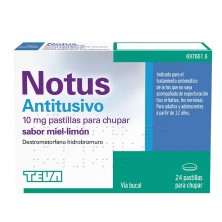 Notus Antitusivo 10 MG 24 Pastillas para Chupar Miel - Limón