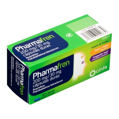 Pharmafren 200 MG/3 MG 20 Cápsulas Duras