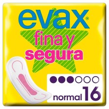 Evax Compresas Normal Fina Y Segura 16 Unidades