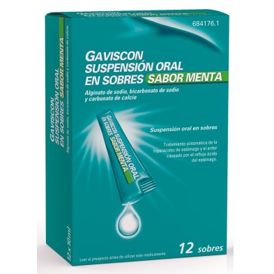 GAVISCON SUSPENSION ORAL 12 SOBRES SABOR MENTA