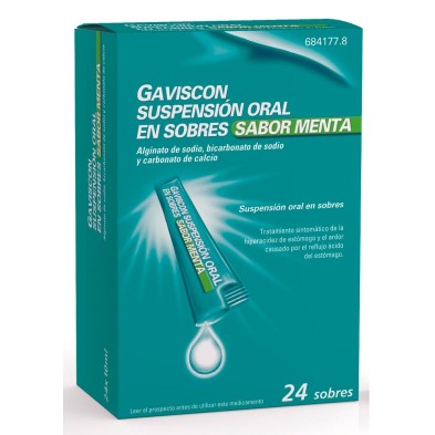GAVISCON SUSPENSION ORAL 24 SOBRES SABOR MENTA