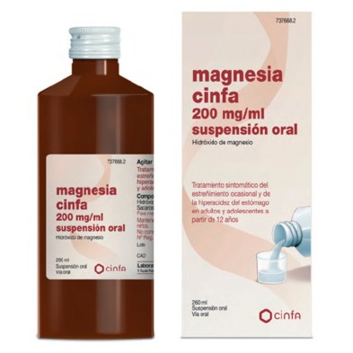 MAGNESIA CINFA 200 MG/ML SUSPENSION ORAL 260 ML