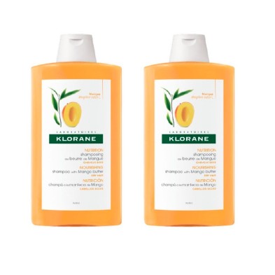 Duplo Klorane Champú Mango 2x400 ml