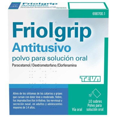 FRIOLGRIP ANTITUSIVO POLVO SOLUCION ORAL 10 SOBRES