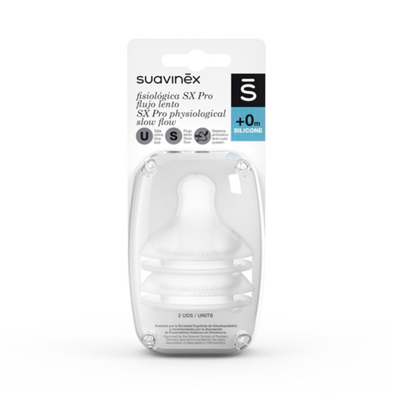 Suavinex Tetina Silicona Fisiológica Flujo S 2 Unidades