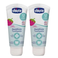 Duplo Chicco Pasta Dental Infantil Fresa +12M 2 x 50 ML