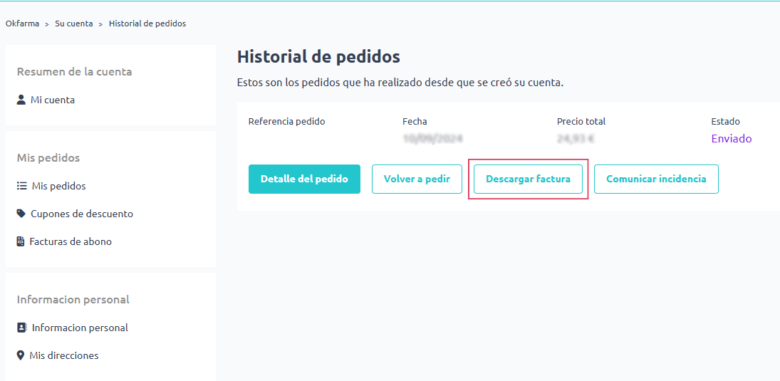 Descargar factura